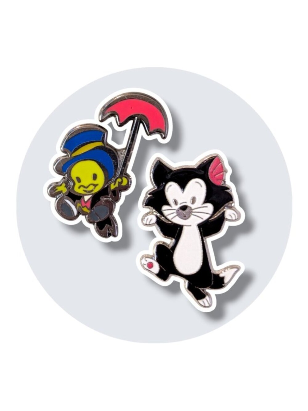 Pinocchio Disney Pins: Jiminy Cricket and Figaro Cuties